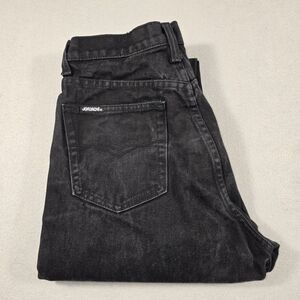 Jordache Straight Leg Women's Jeans Size 11/12 Black Washed Denim 100% Cotton